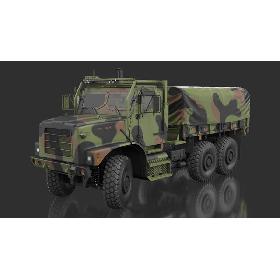 3D model Military Medium Cargo Truck 6x6 with Tent Rigged